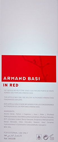 Armand Basi Red EDT notes graphic featuring violet leaves and ginger