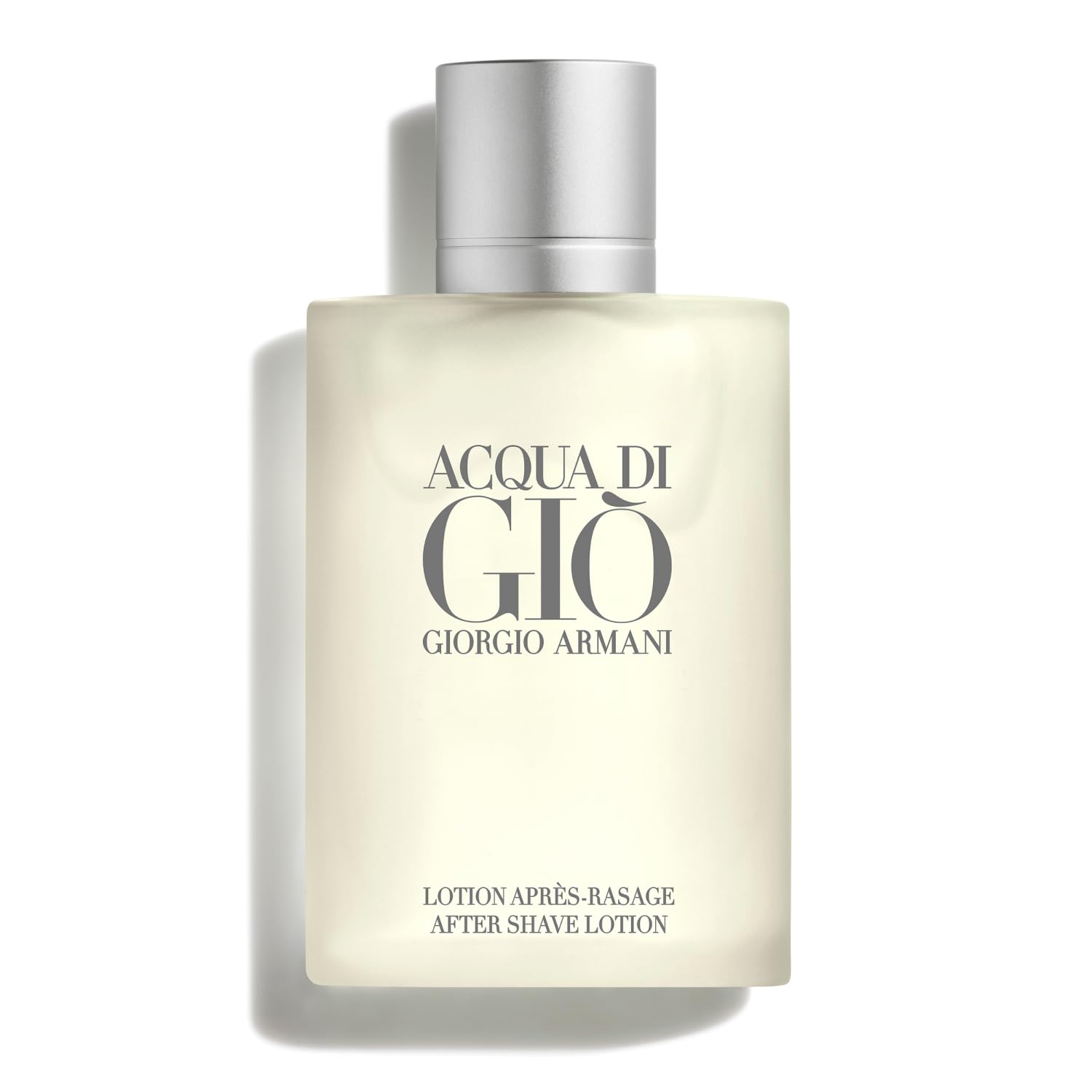 Armani Beauty Acqua di Gio after shave bottle front view shows a refreshing, long-lasting scent.