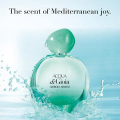 Armani Beauty Acqua Di Gioia EDP Intense bergamot splash highlights citrus sparkle.