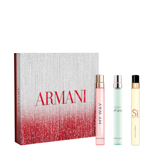 Armani Beauty My Way bottle pour demonstrates elegant scent for day-to-night wear.