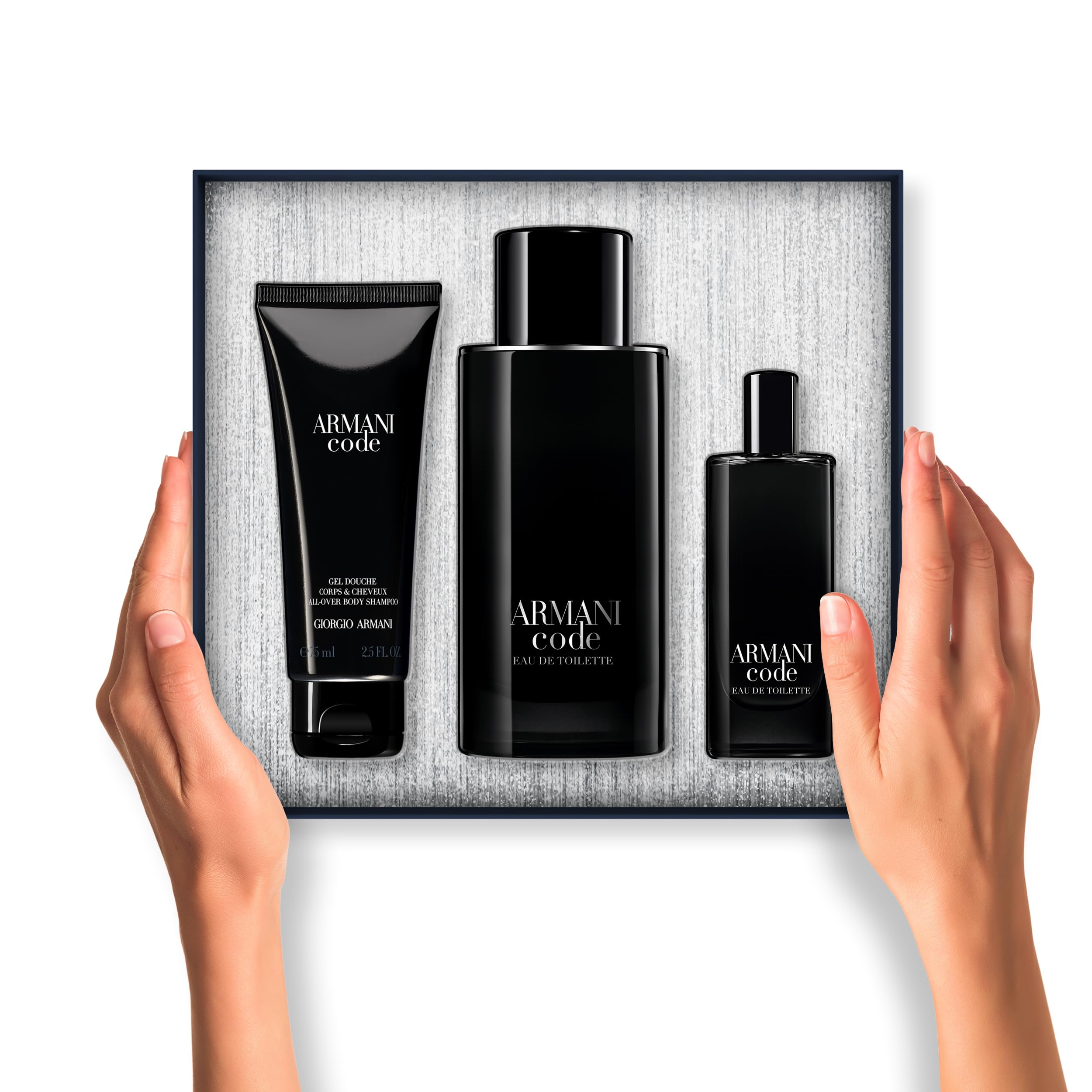 Armani Code packaging on display highlighting premium presentation