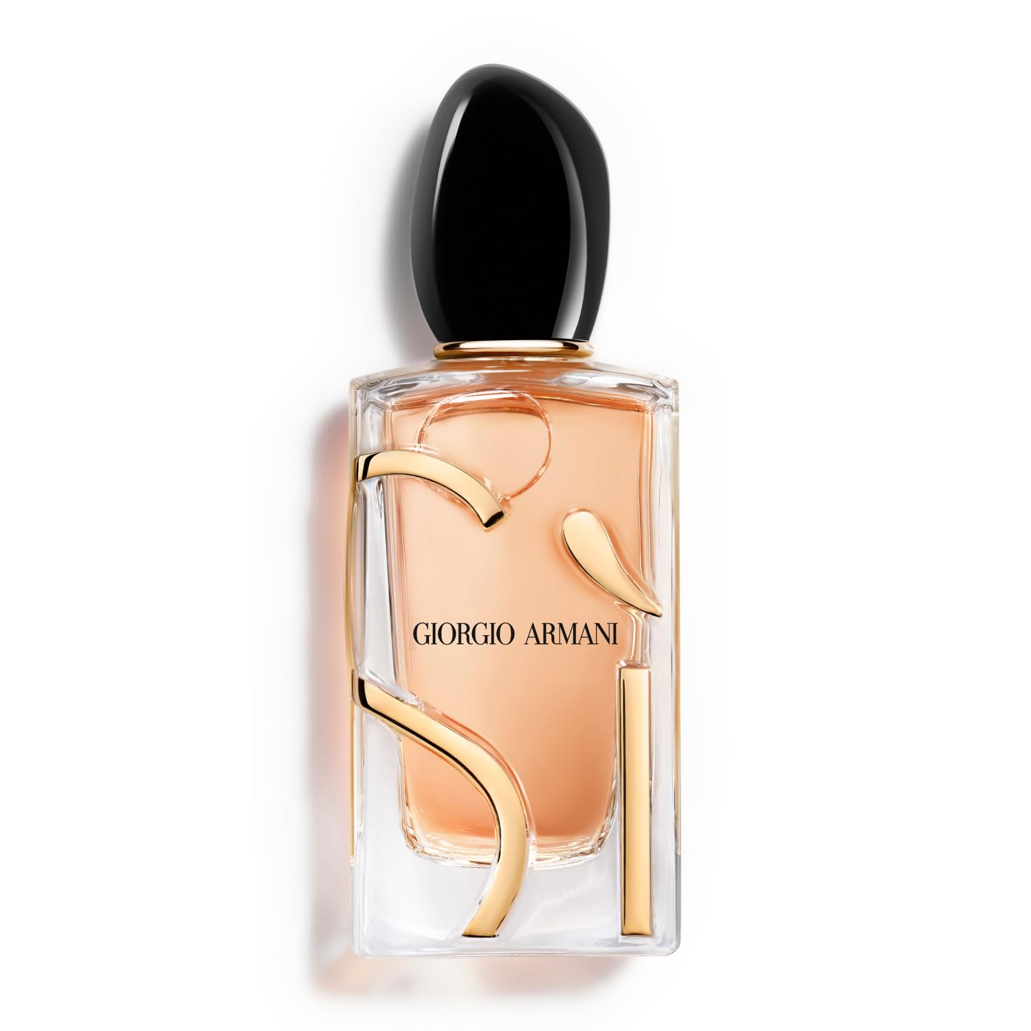 Armani Sì EDP bottle front view shows elegant design and refillable option for eco-conscious shoppers.