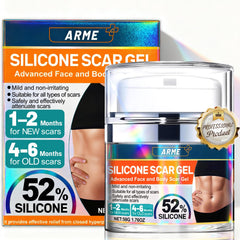 Arme Scar Gel in a hygienic pump bottle for daily scar care, including surgical scars.