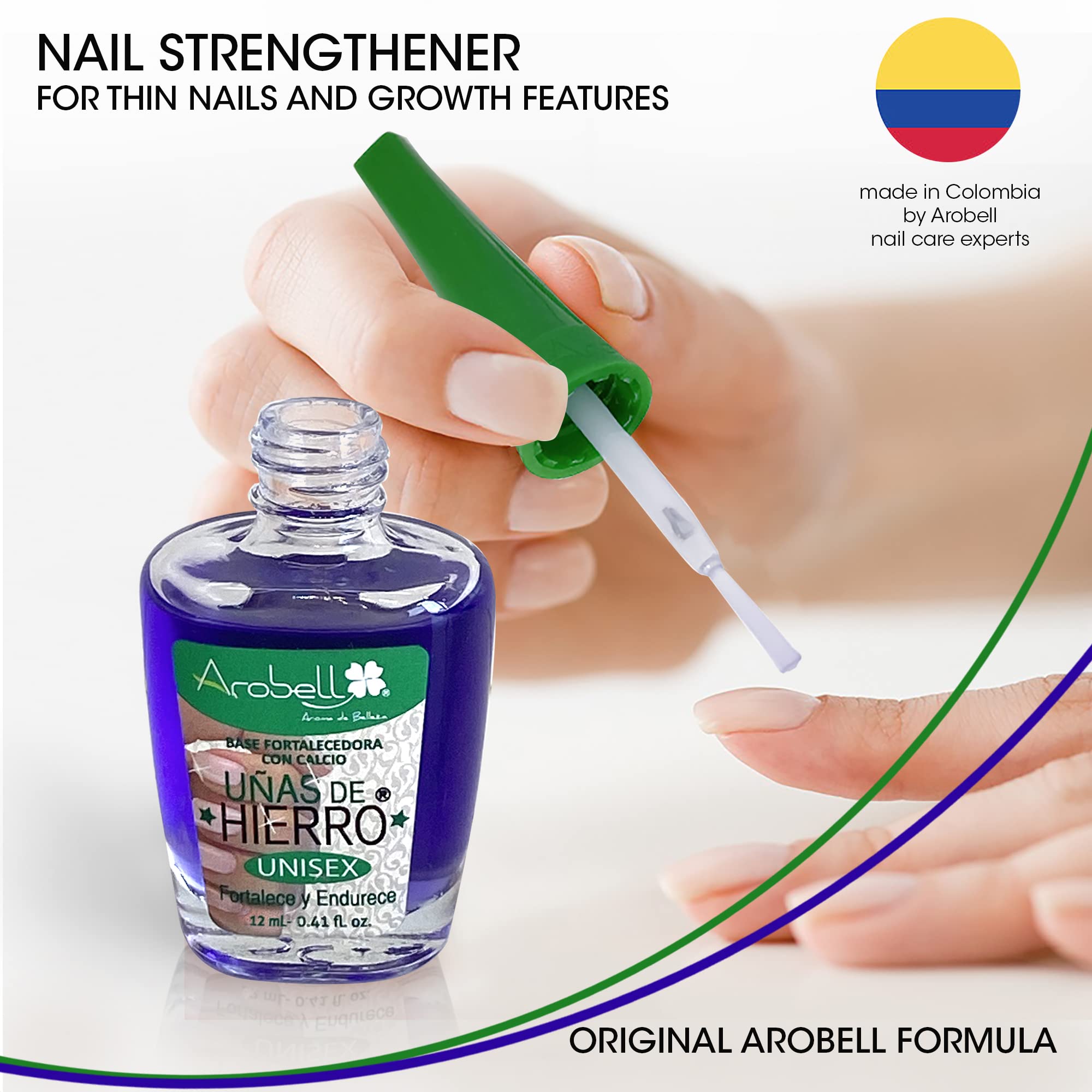 Arobell Iron Nail Hardener texture swirl demonstrates smooth coating.