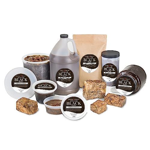 Eco packaging of Aroma Depot Black Soap highlights sustainable sourcing and care.