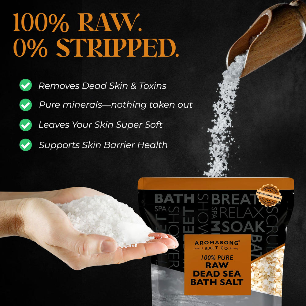Aromasong bath salt in tub ready for a relaxing soak