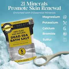 Aromasong Dead Sea Bath Salt dissolving in water for a soothing soak.