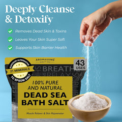 Aromasong bulk resealable packaging keeps bath salt fresh after opening.