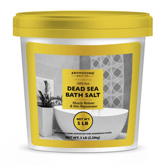 Aromasong Dead Sea salts in a 5 lb bucket for a soothing soak