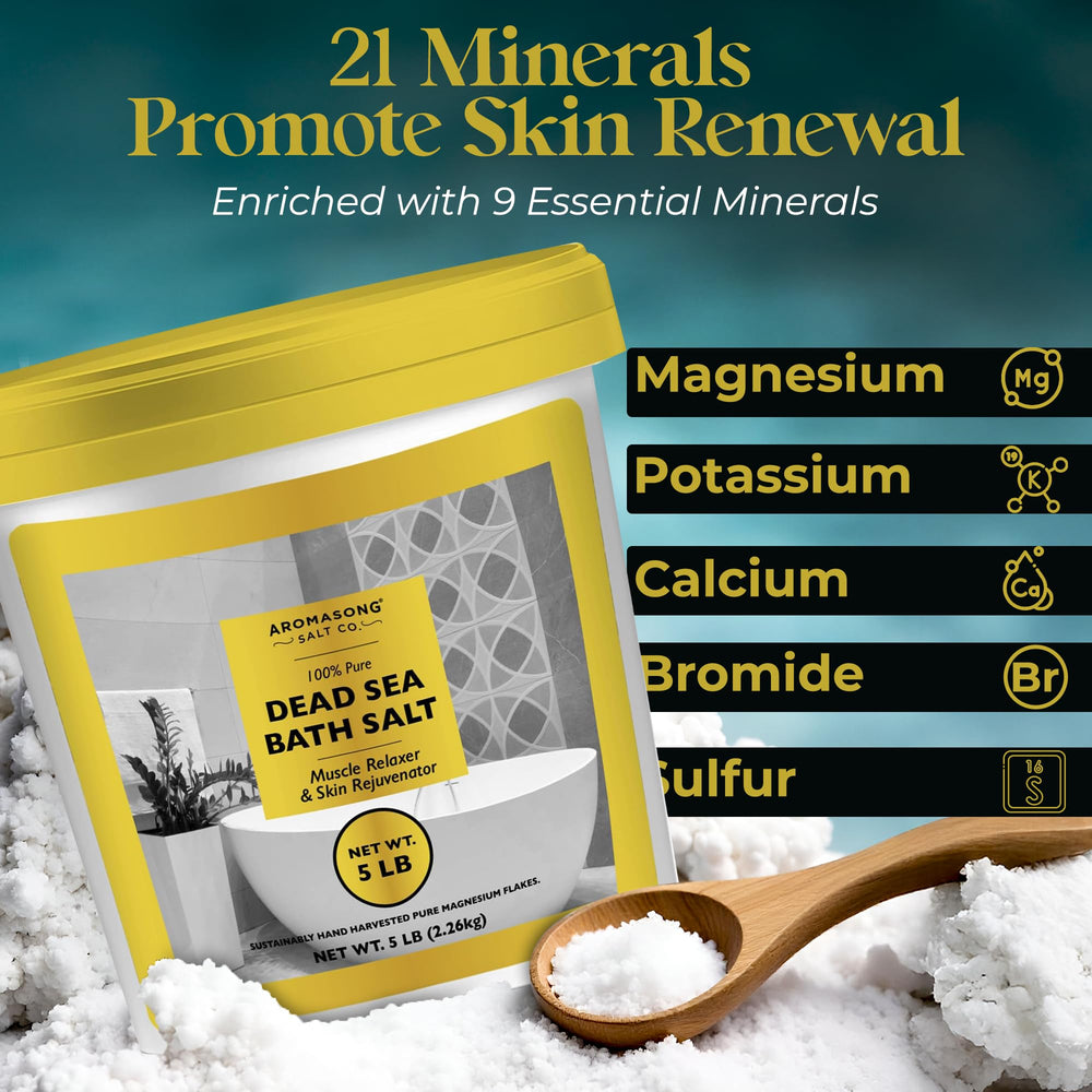 Aromasong Dead Sea salts used for foot care and gentle cleansing
