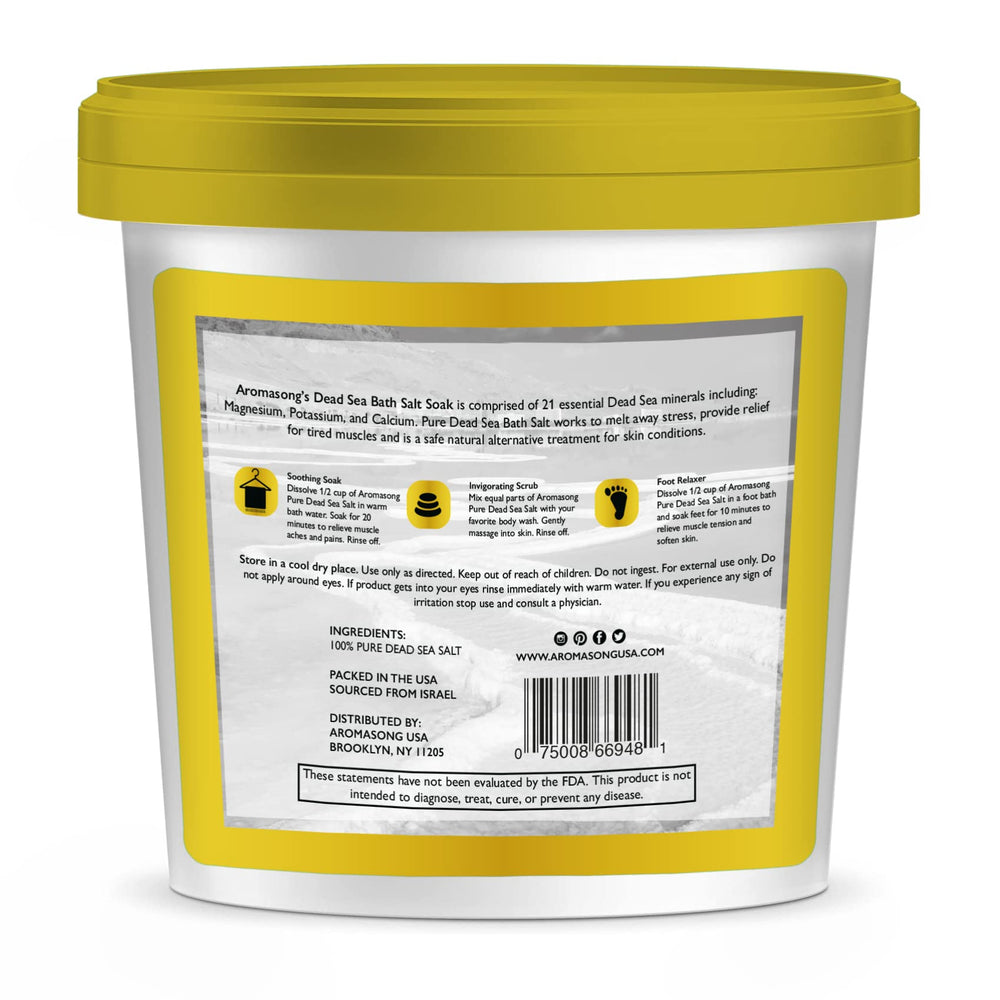 Natural mineral composition of Aromasong Dead Sea salts shown on label
