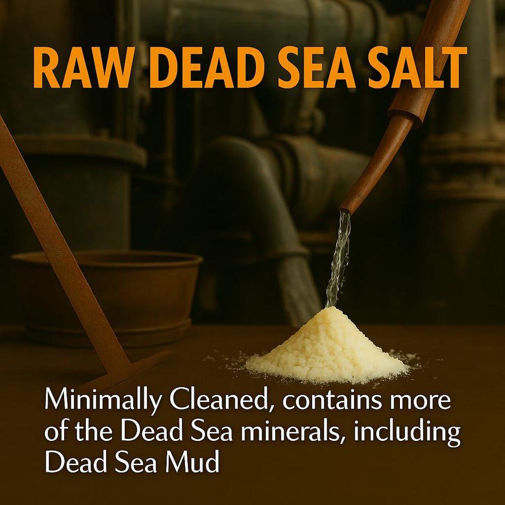 Aromasong Raw Dead Sea Salt being poured into bath for mineral glow