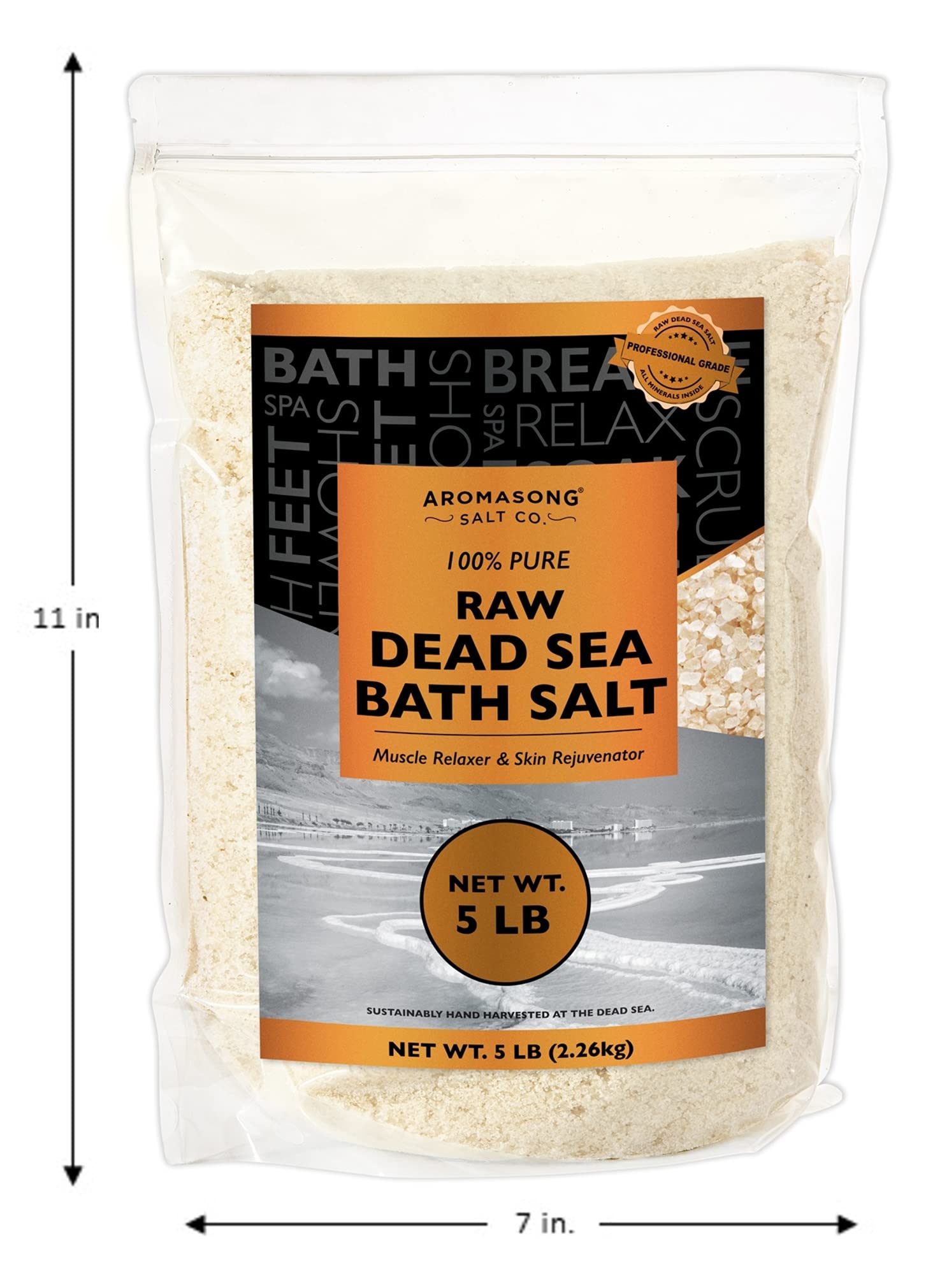 Aromasong unscented Dead Sea Salt for sensitive skin