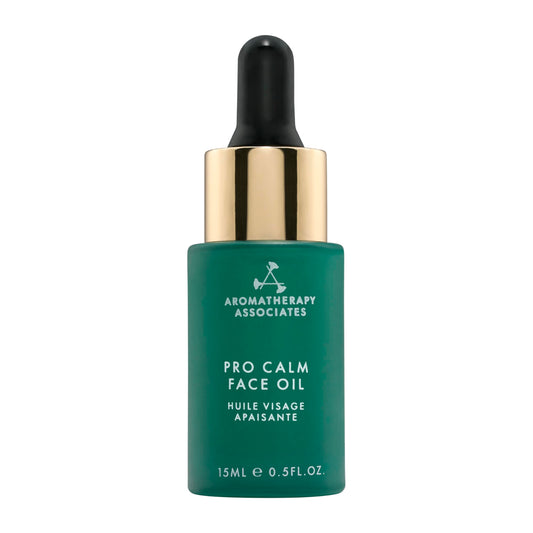 Pro Calm Face Oil application demonstrates silky texture for balanced, hydrated skin.