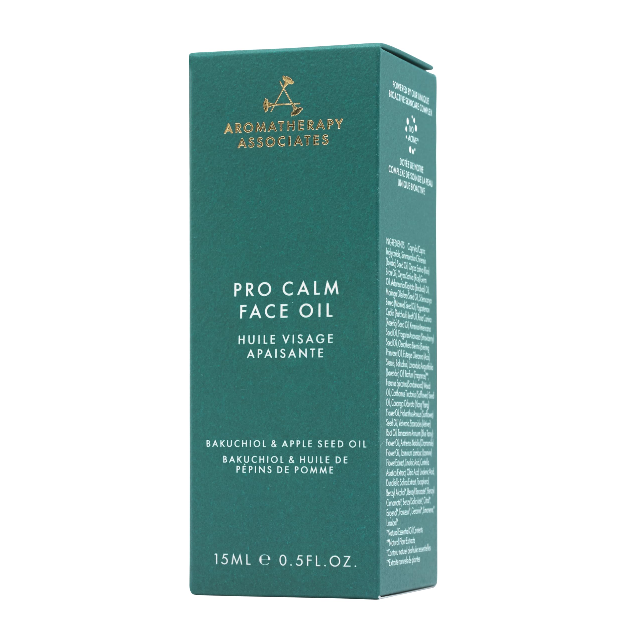 Close view of Bakuchiol and Apple Seed Oil blend for refined skin texture.