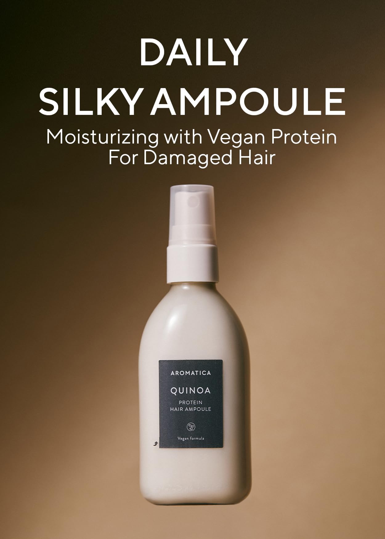 AROMATICA Quinoa Protein Hair Ampoule spray nozzle for even application on dry hair