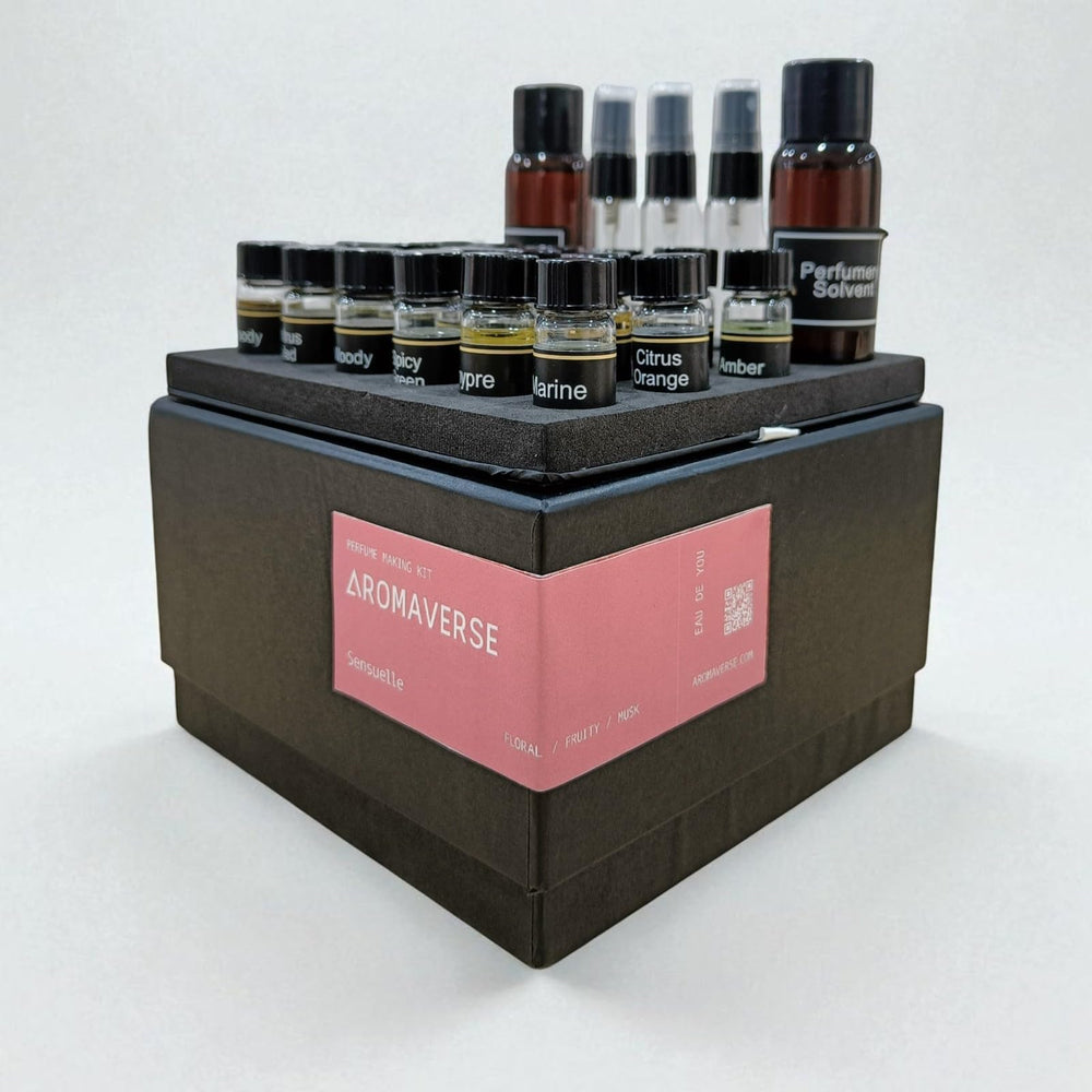 Aromaverse SENSUELLE ingredients collection for crafting unique perfumes at home