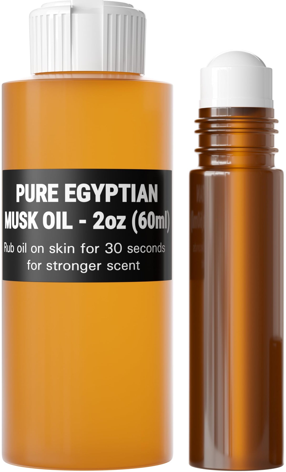 Aromazen Egyptian Musk Oil roll-on bottle ready for on-the-go fragrance application.
