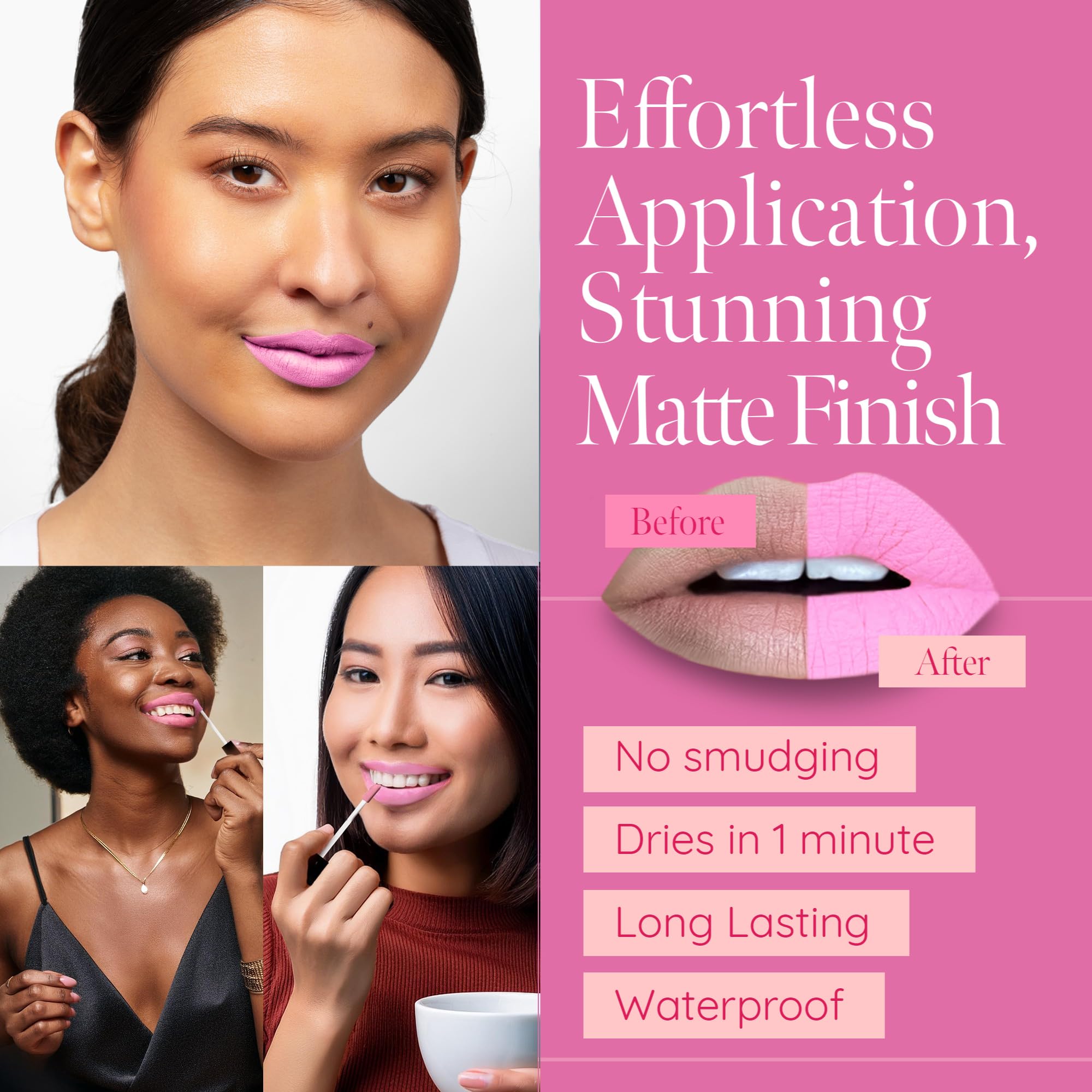 Aromi Baby Pink swatches showing soft matte finish and even coverage