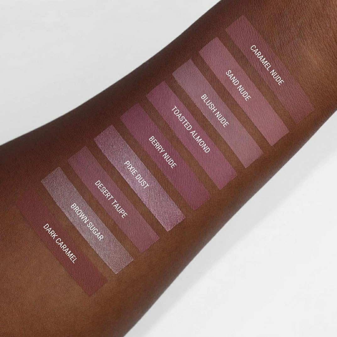 Aromi lightweight formula shown for comfortable lip wear.