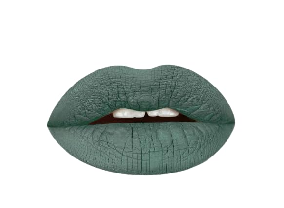 Aromi olive-green matte lipstick bottle with bold olive You shade and vegan formula