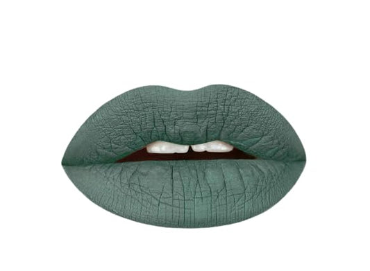 Aromi olive-green matte lipstick bottle with bold olive You shade and vegan formula