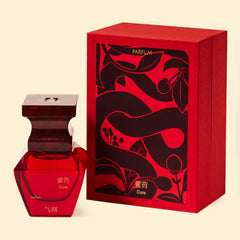 Arovan CURE rose heart note closeup conveying romantic daytime fragrance