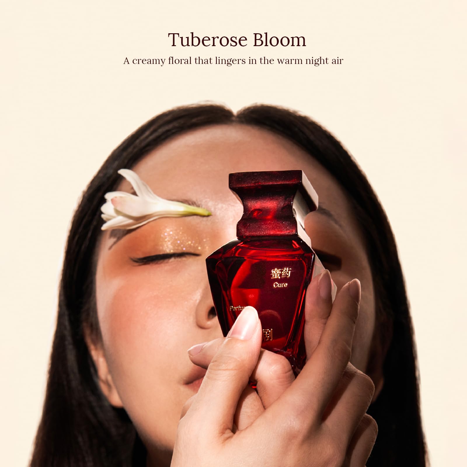 Arovan CURE tuberose note closeup suggesting lush floral presence for special occasions