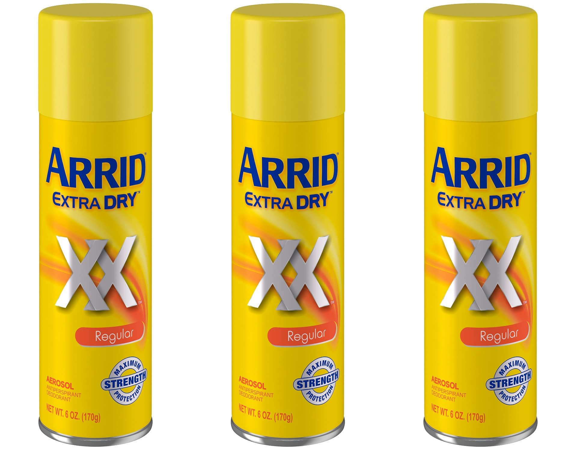 Arrid Extra Dry spray bottle shown for all-day protection and ease of use