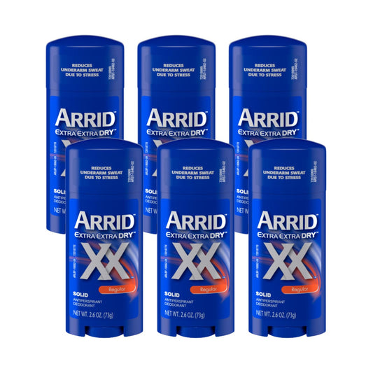 Arrid XX Extra Extra Dry solid stick pack six provides long lasting protection