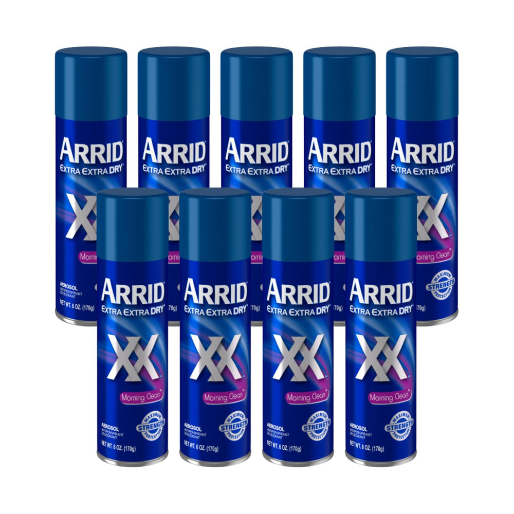 Arrid XX Morning Clean aerosol can shown for all-day dryness.