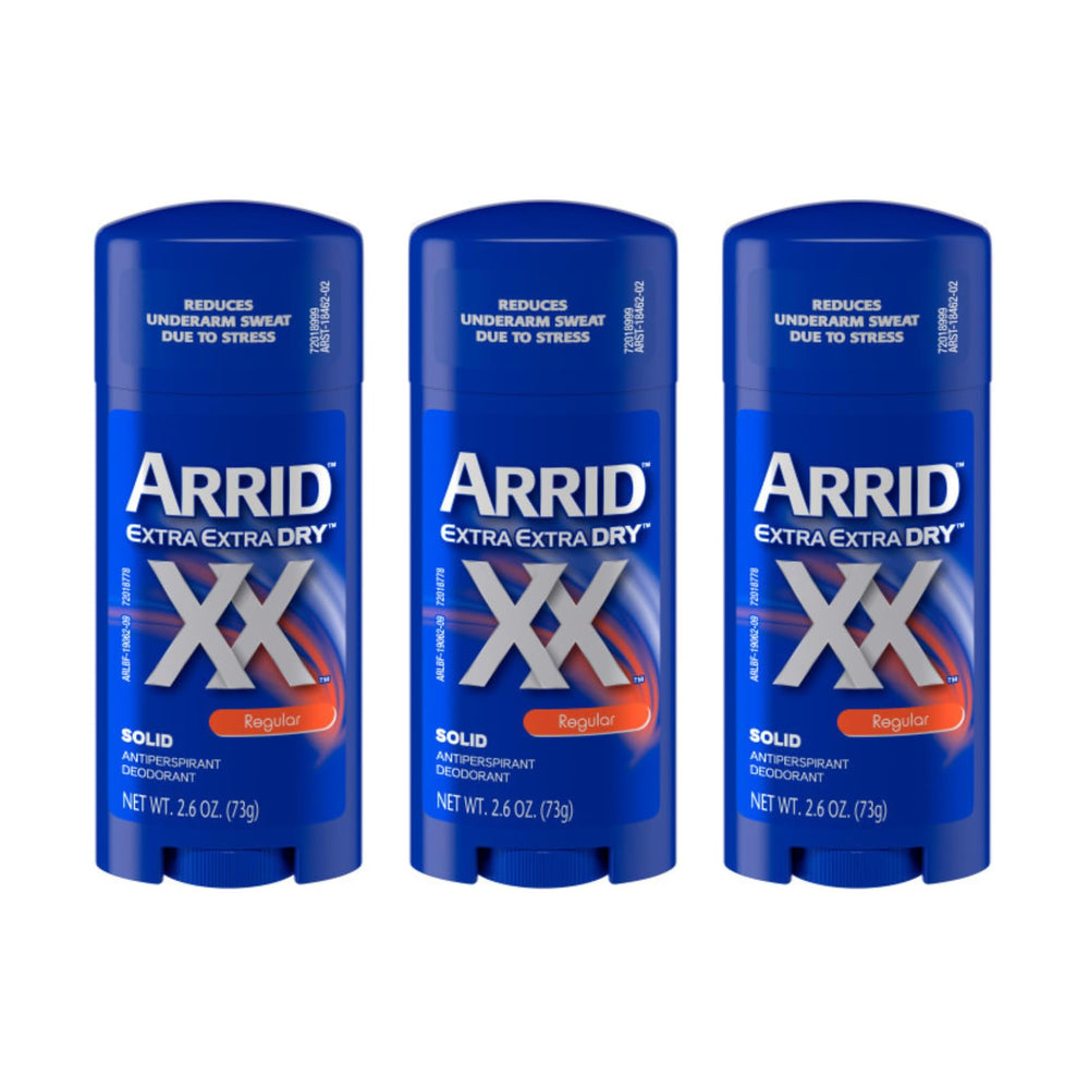 ARRID XX solid stick pack of three offers long-lasting protection for daily use.
