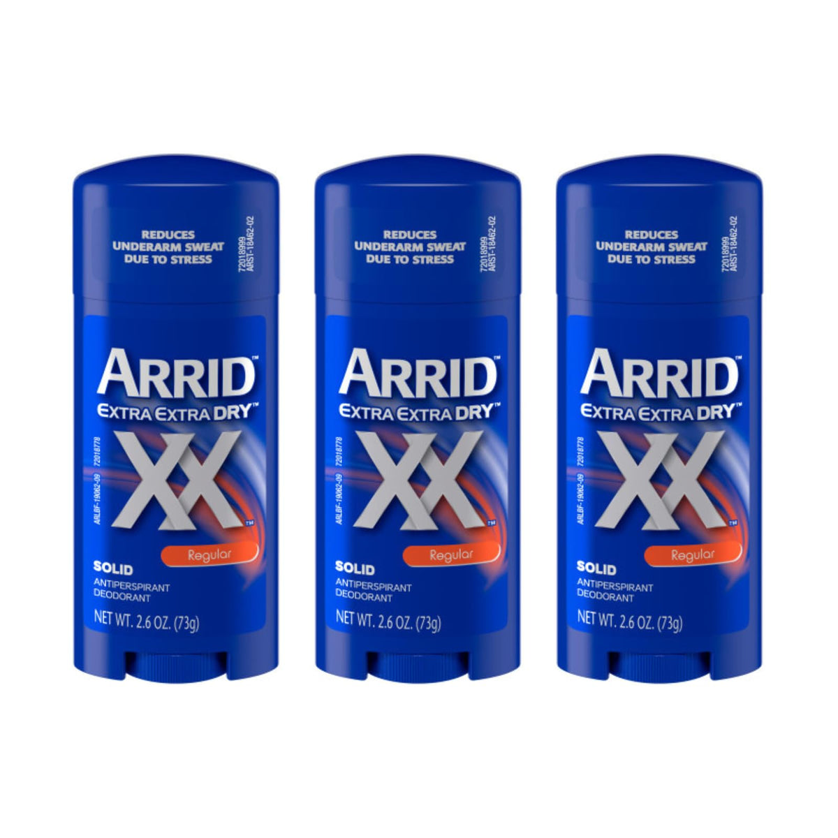 ARRID XX solid stick pack of three offers long-lasting protection for daily use.