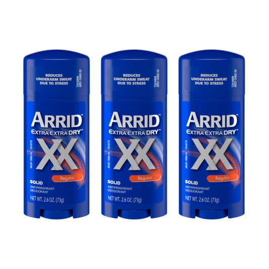 ARRID XX solid stick pack of three offers long-lasting protection for daily use.