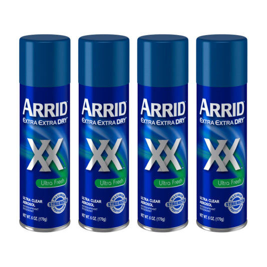 ARRID XX Ultra Clear bottle closeup for all-day odor protection.