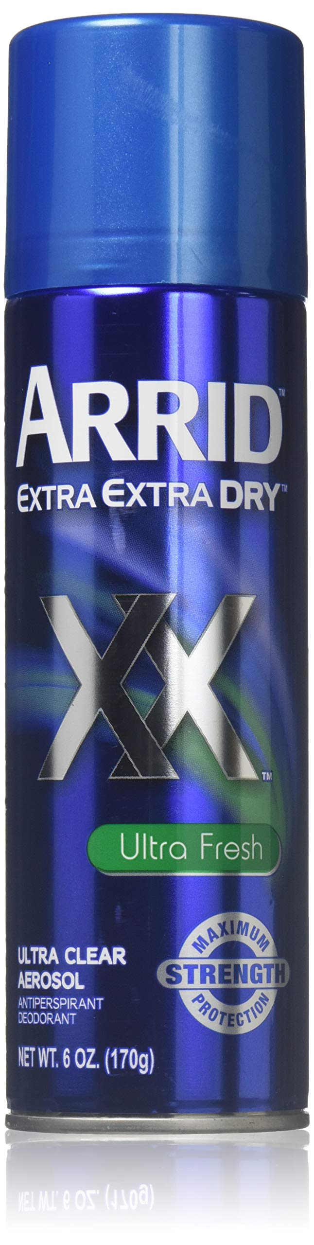 Arrid XX Ultra Clear spray bottle delivers a quick-dry, residue-free freshness.