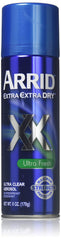 Arrid XX Ultra Clear spray bottle delivers a quick-dry, residue-free freshness.