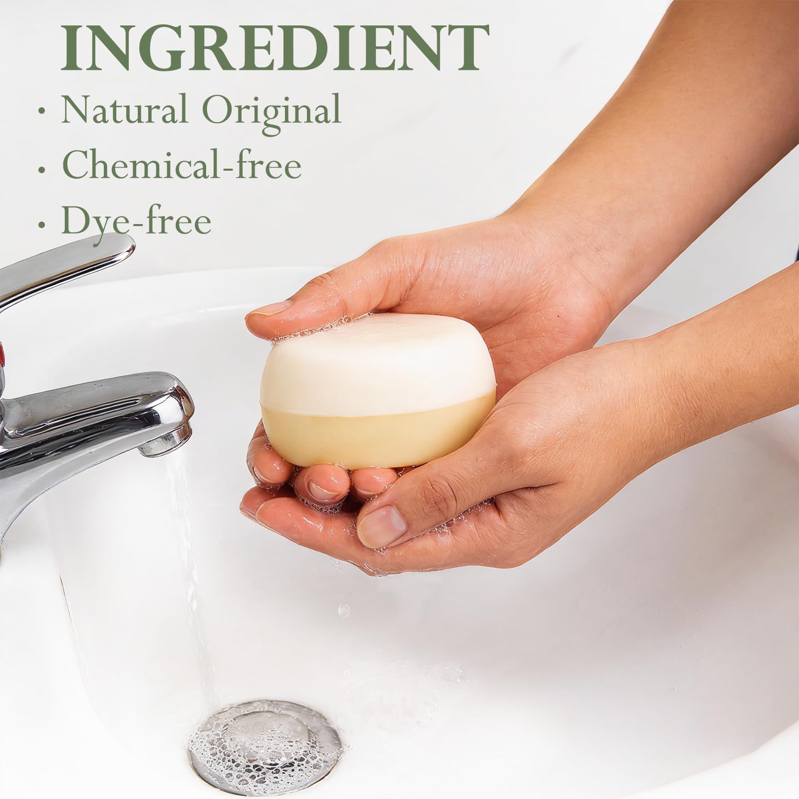 Arstech Beef Tallow Soap Bar hand wash scene shows gentle cleansing for sensitive skin.