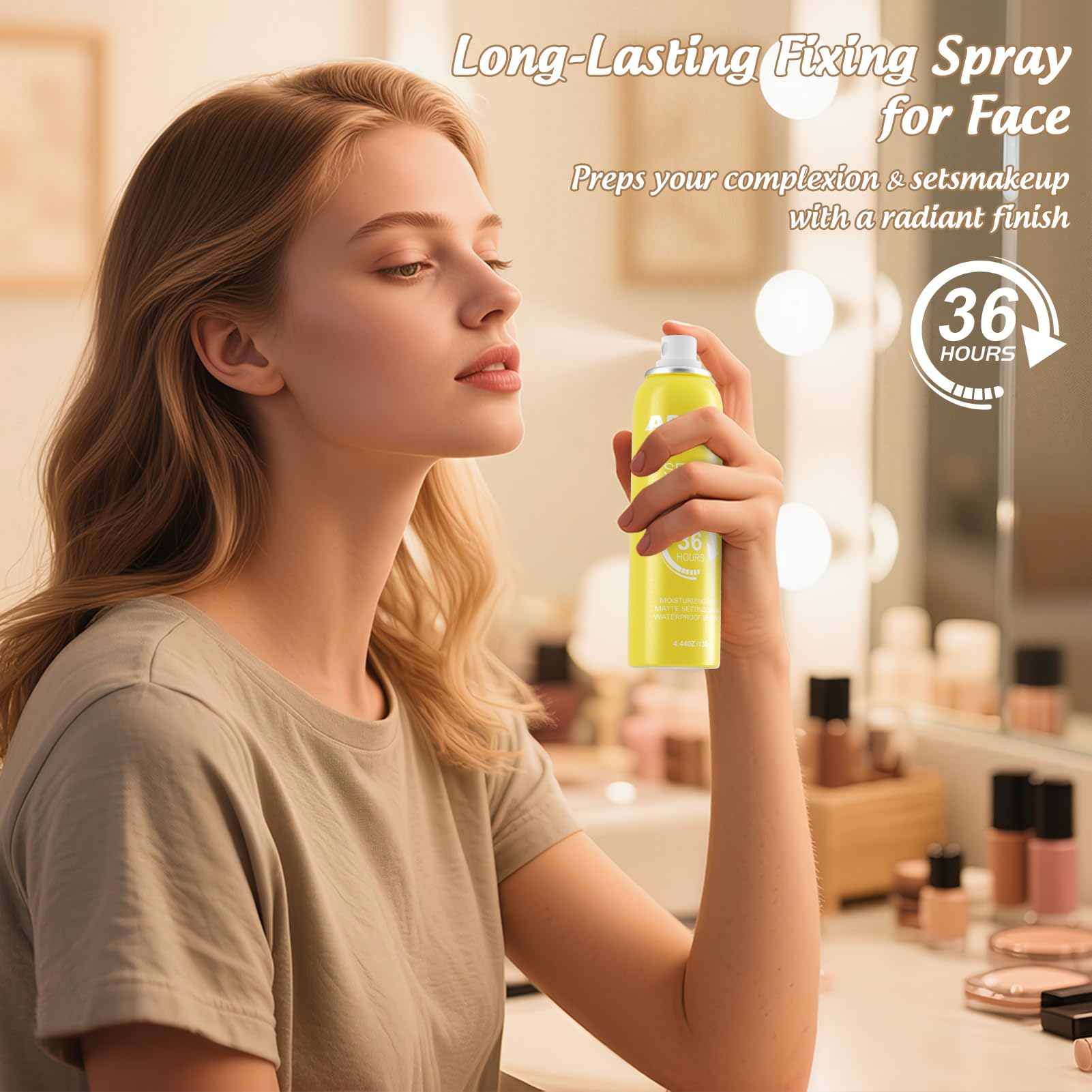 Arstech vitamin C brightening mist nourishes skin while sealing makeup