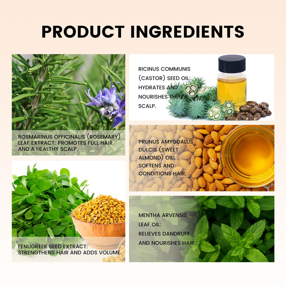 ARSYCHLL Minnah Hair Growth Oil rosemary ingredient close-up.