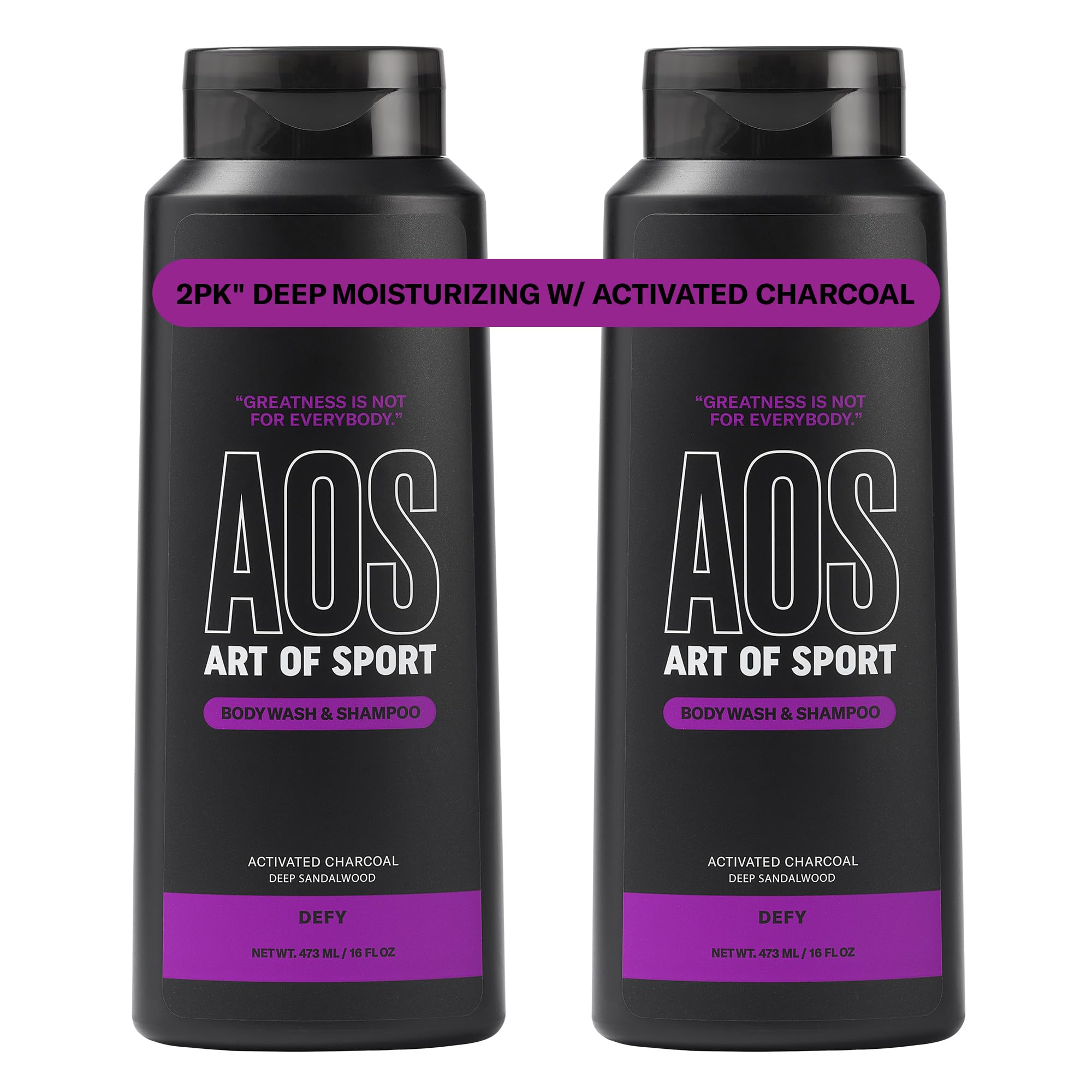 Art of Sport charcoal activated body wash bottle pour showing deep cleansing capability