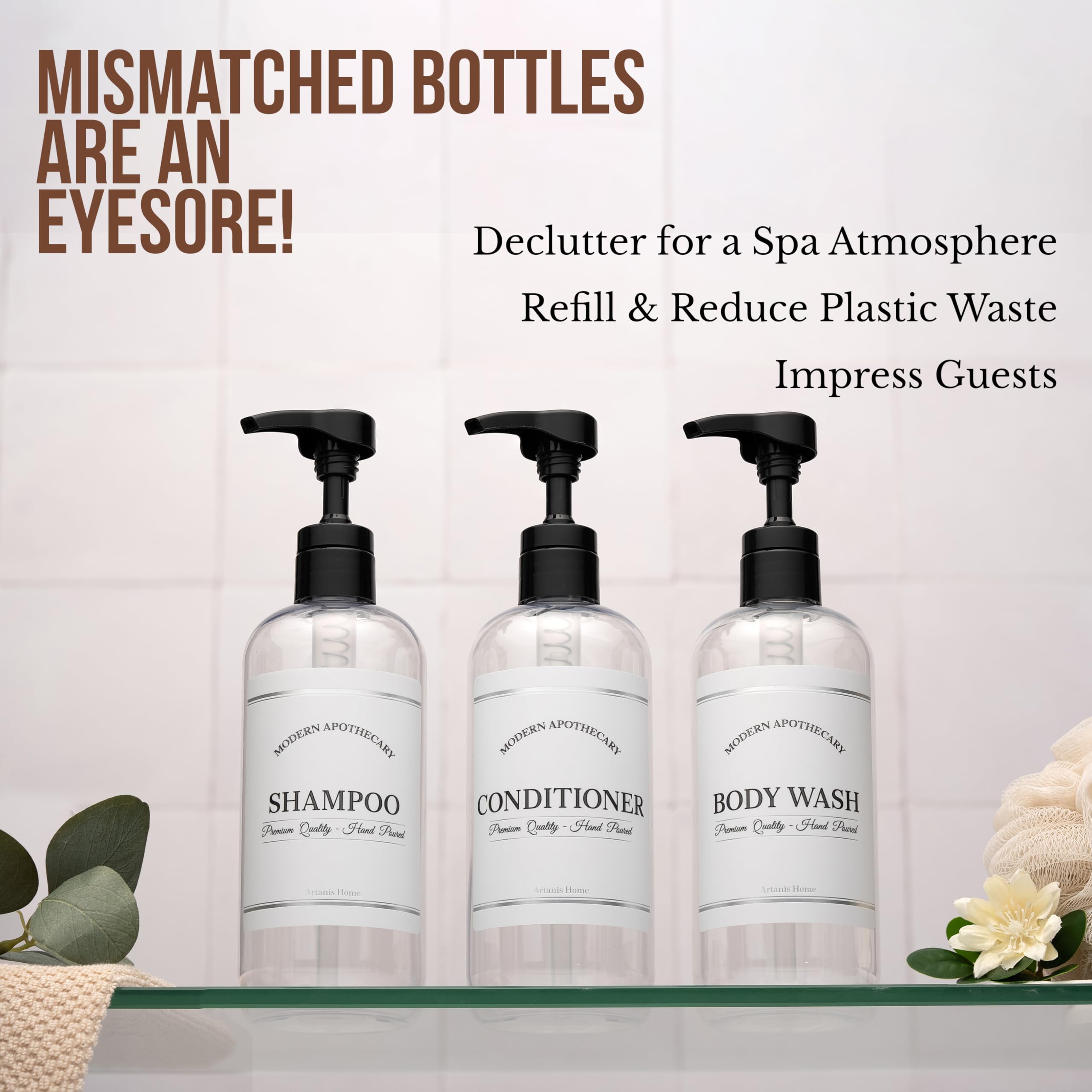 Artanis Home modern apothecary label detail elevates shelf styling.