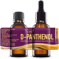 Artekas Innovation D-Panthenol 76.9% bottle pour demonstrates premium cosmetic-grade concentrate for DIY serums.