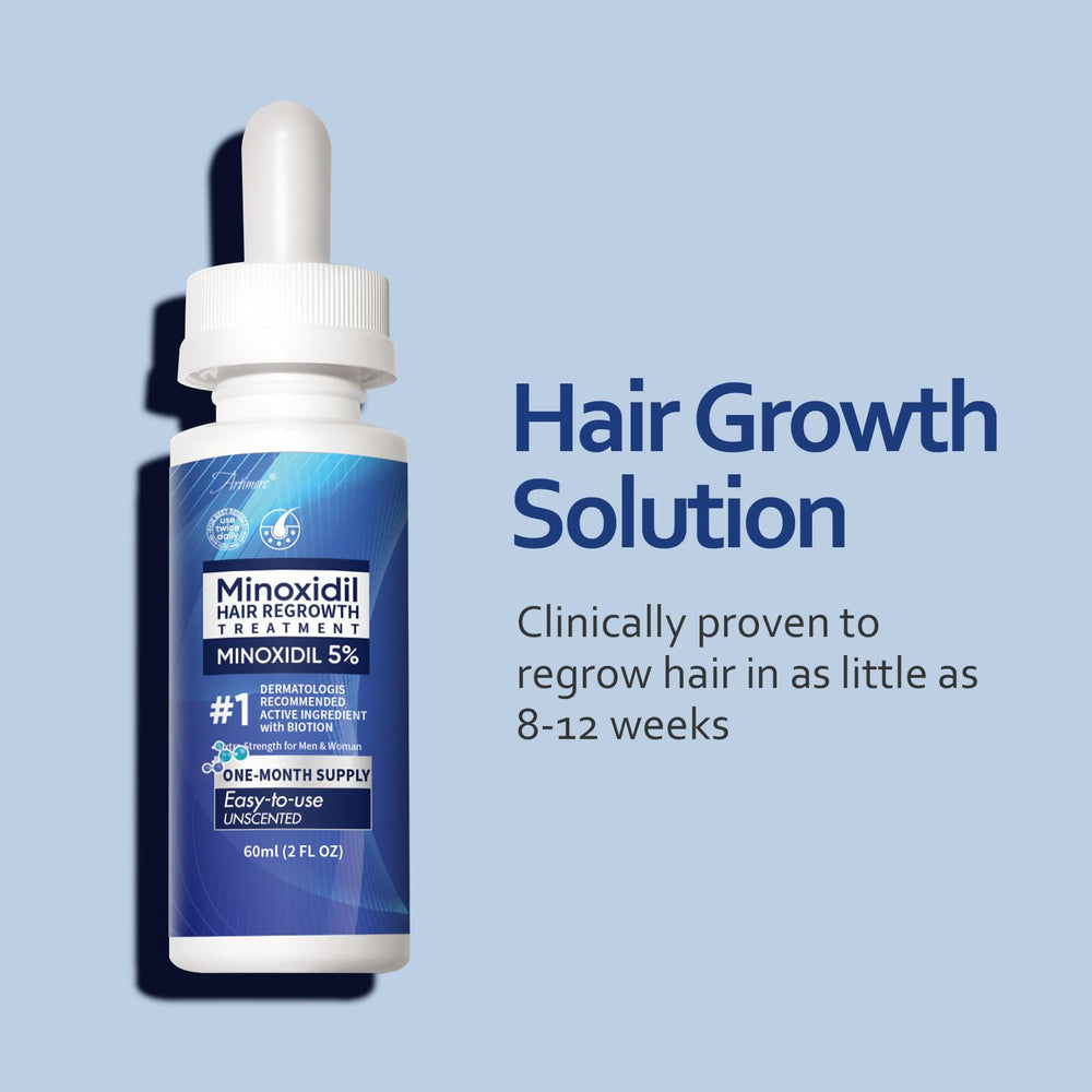 Artimore Minoxidil duo bottles ready for daily hair routine