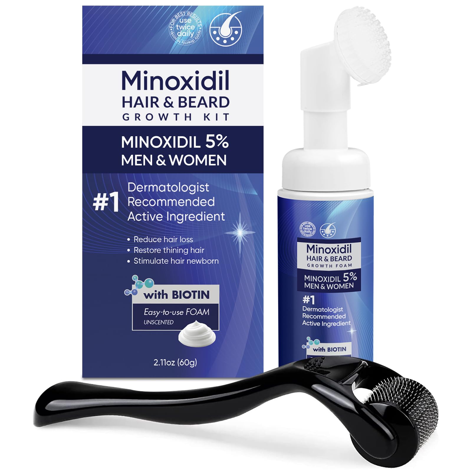 Artimore Minoxidil Foam 5% bottle for targeted scalp application and easy use