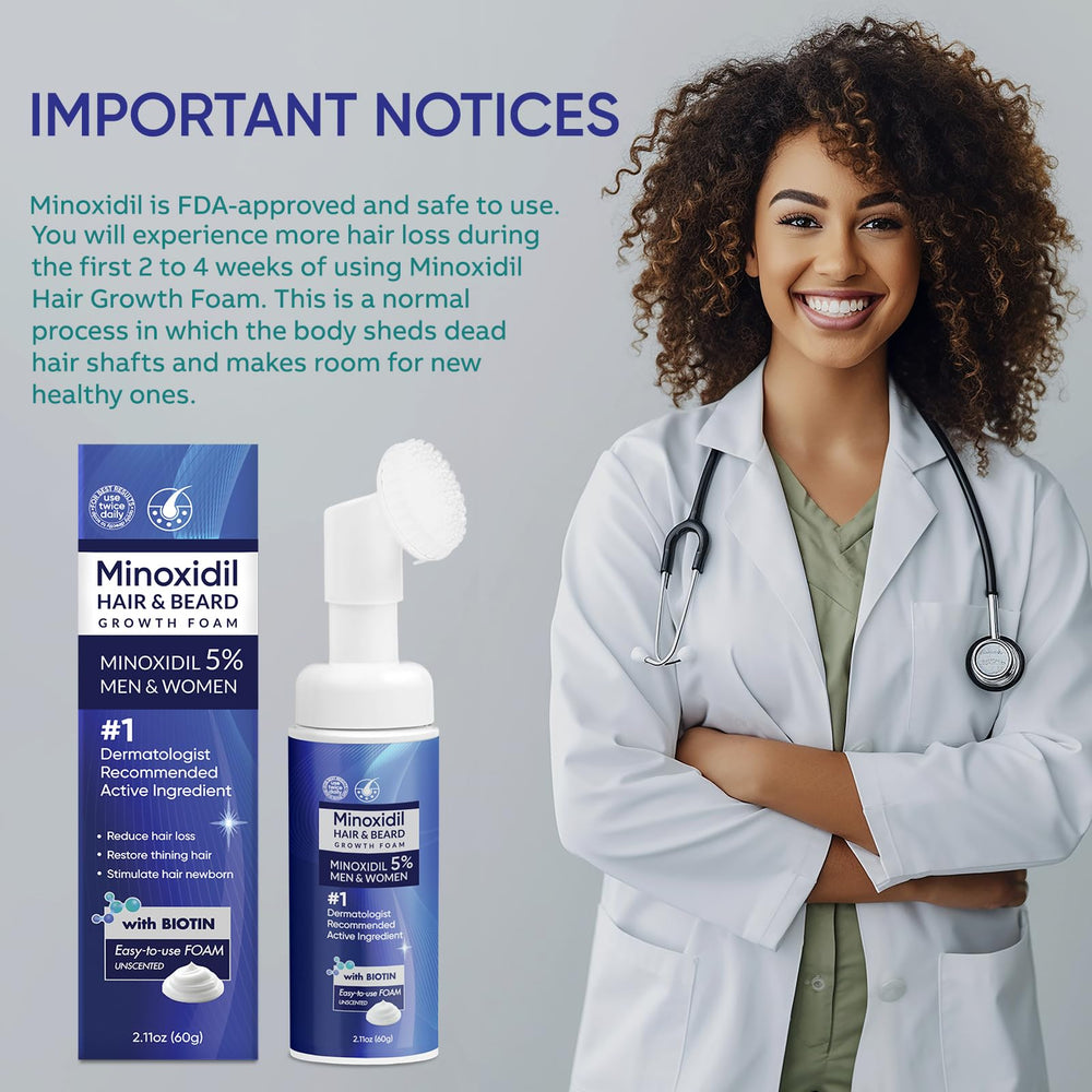 Artimore Minoxidil Foam ingredients blend: biotin, castor oil, hydrolyzed collagen