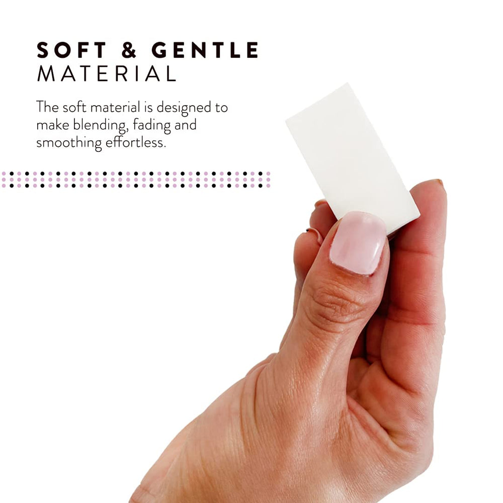 Artist's Choice triangle sponge wedge shape for precise foundation application.