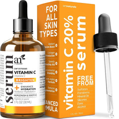 Artnaturals anti-aging serum bottle with sleek design for smoother skin.
