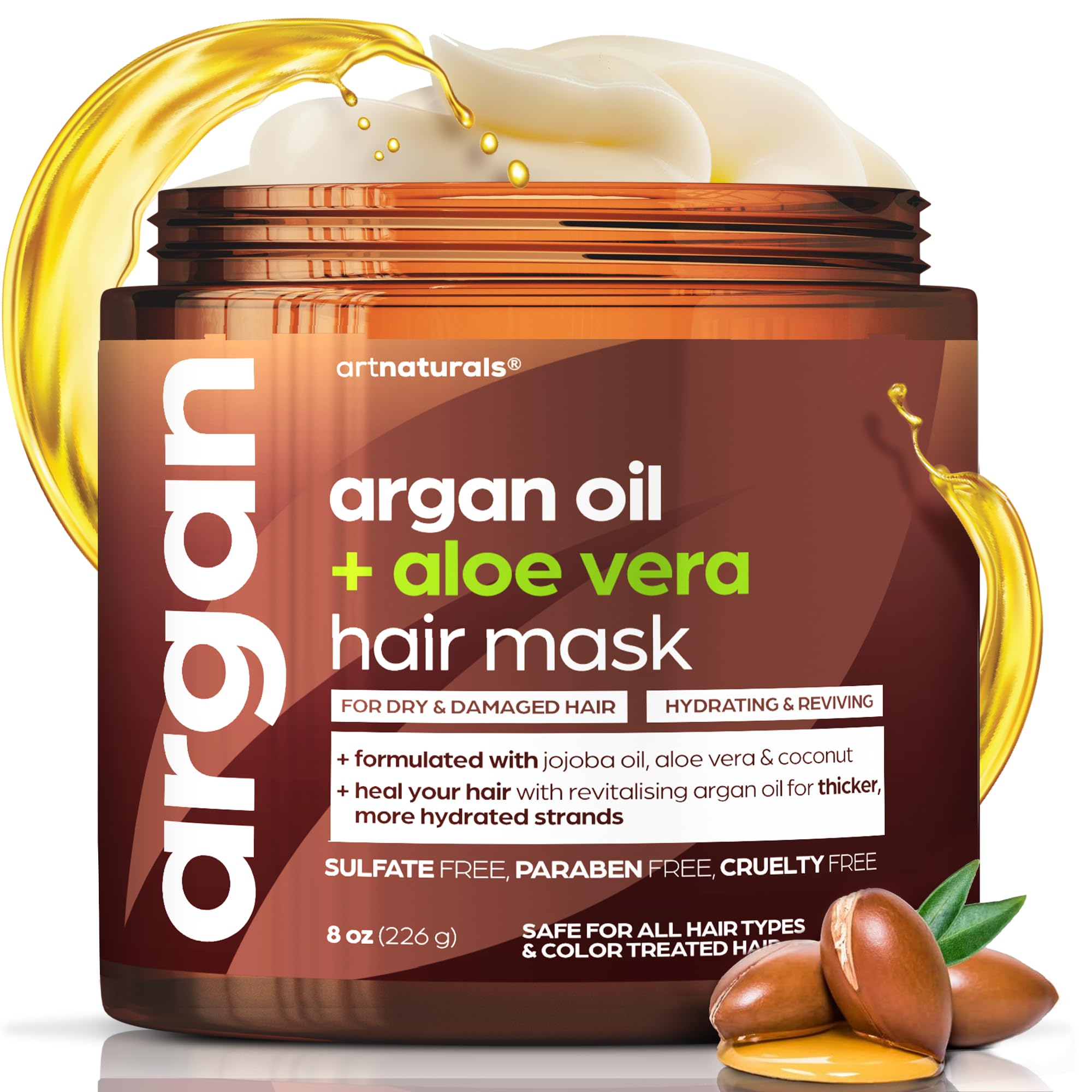 Artnaturals Argan Hair Mask bottle delivering deep conditioning for dry hair