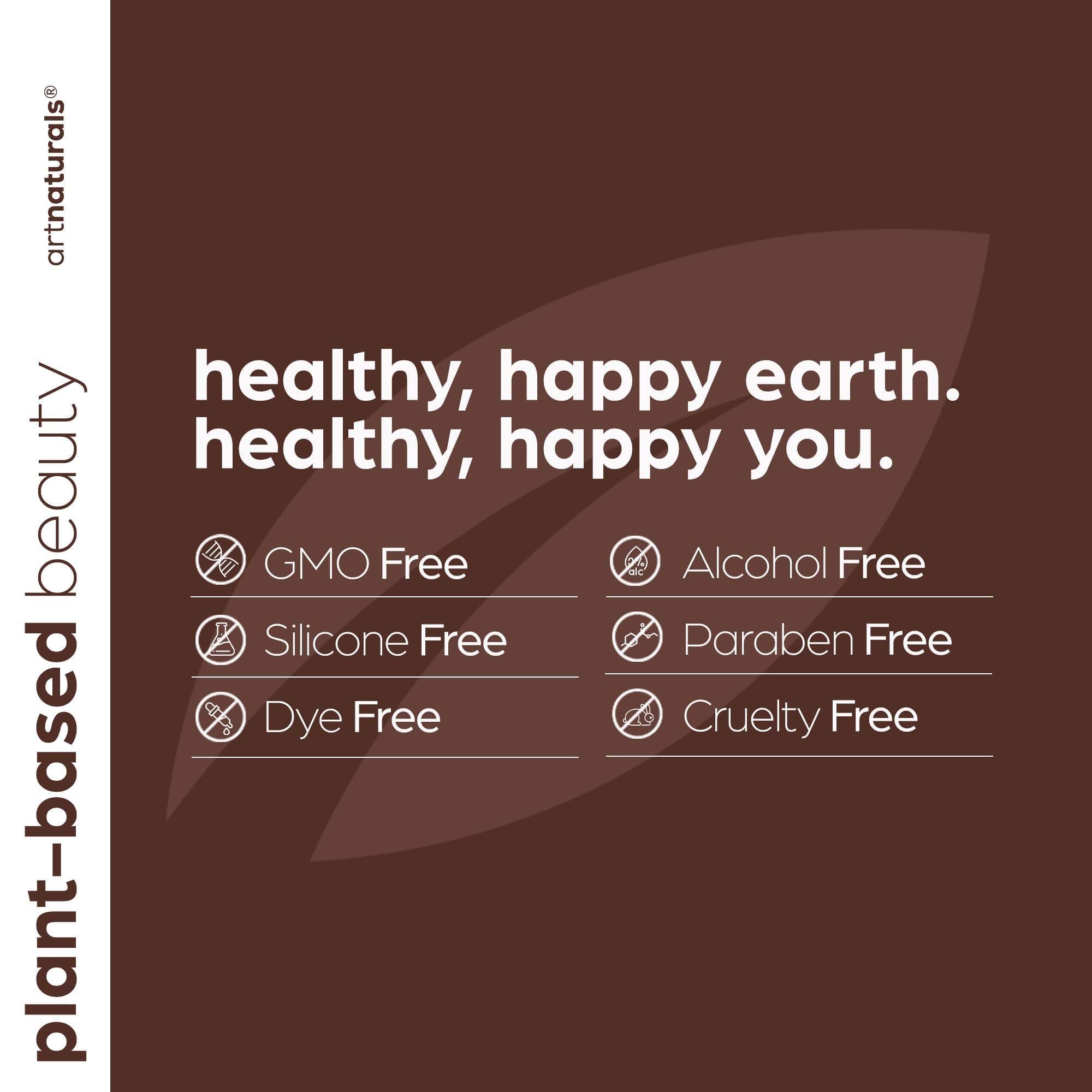 Cruelty-free and paraben-free labeling on the product packaging.